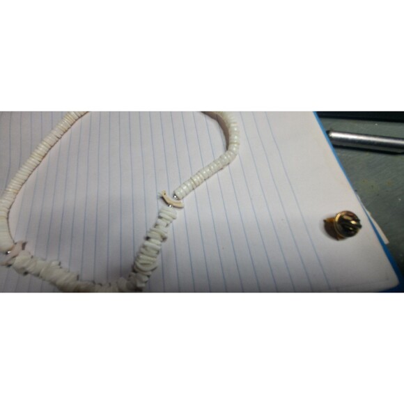 necklace puka shells and Hishih shells bird beads shell pink white - Picture 3 of 5